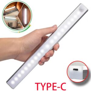 Barra De Luz Led Portátil 50cm Con Sensor De Movimiento Recargable Para Closet Cocina