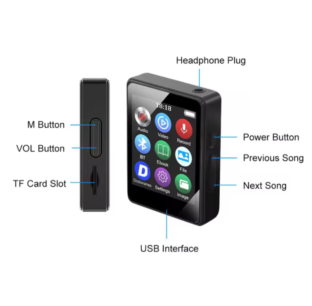 MINI REPRODUCTOR MP3 BLUETOOTH 5,0 CON MEMORIA 32 GB - Image 2